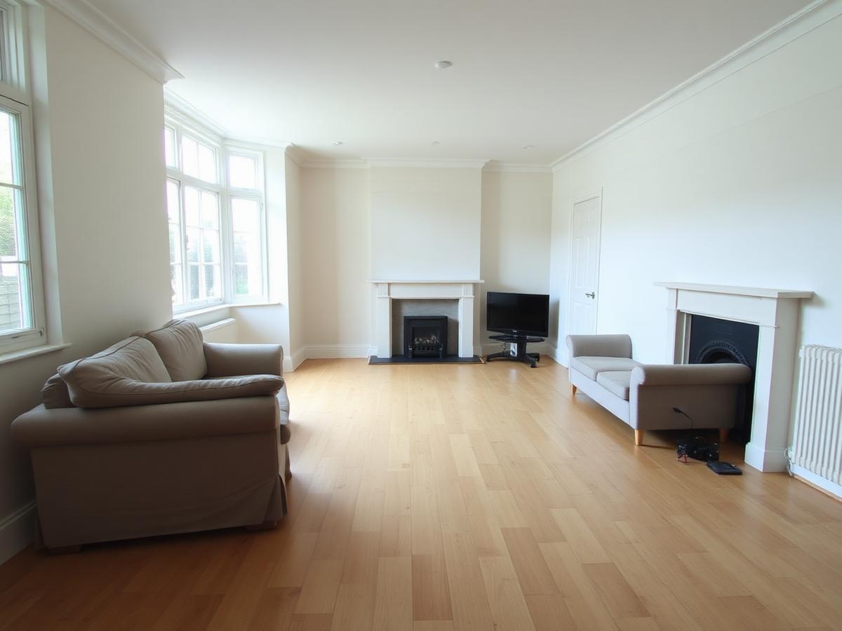 Empty cleared living room after clearance